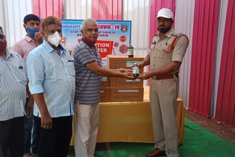 'Ayurvedic lotion distributed to Police depertment at prakasham