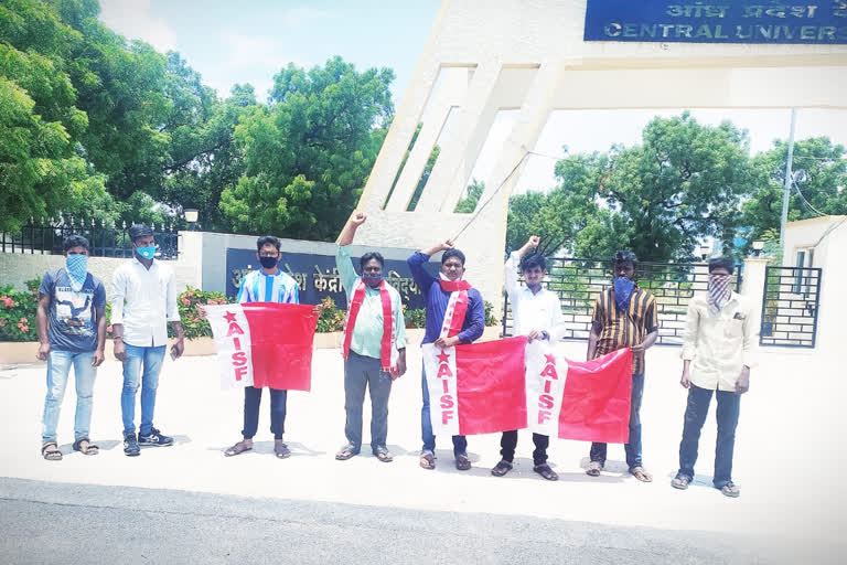 aisf protest at central university