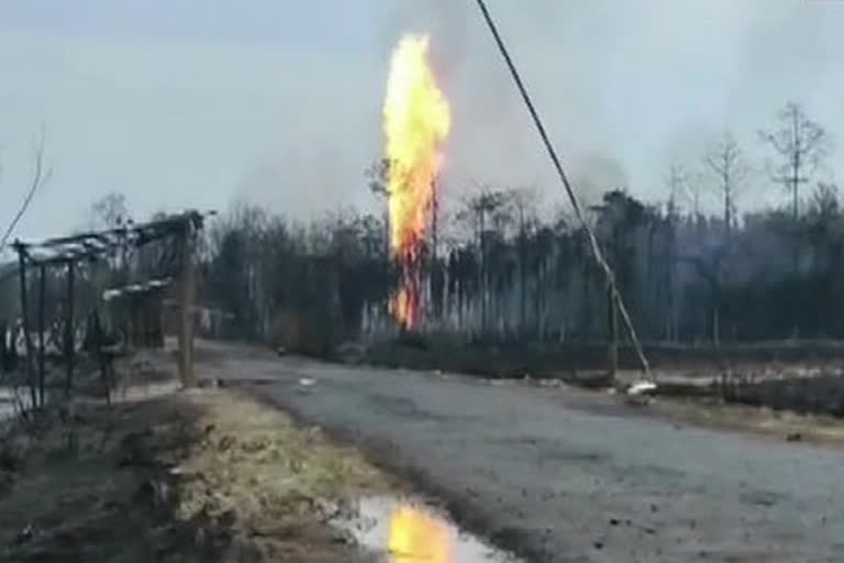 Baghjan gas well site flooded