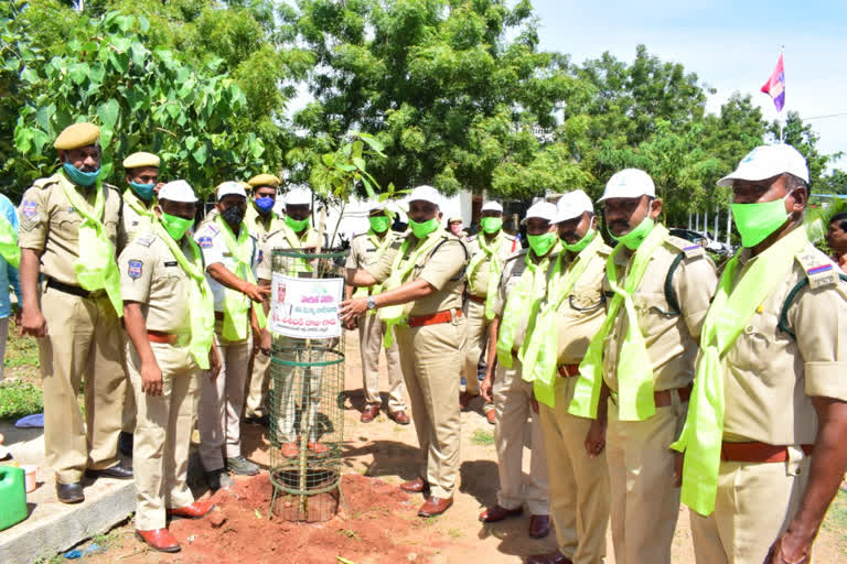 Nirmal district SP Shashidhar raju started 6th Term Haritharam programme held in Police head office