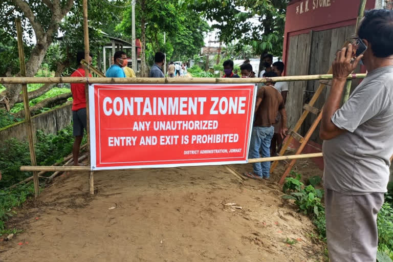 two areas of jorhat declared as containment zone on sunday