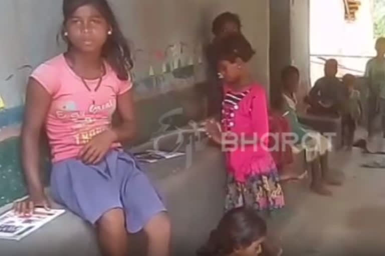 Children of Namkum government school studying through loudspeaker in ranchi