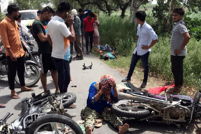 Elderly woman dead in road accident in gannaur