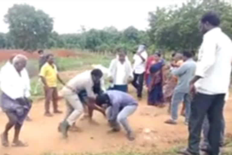 lash between police, farmers at chandra gudem,