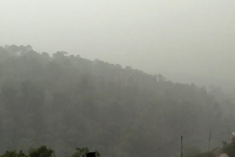 Heavy rainfall in Nahan