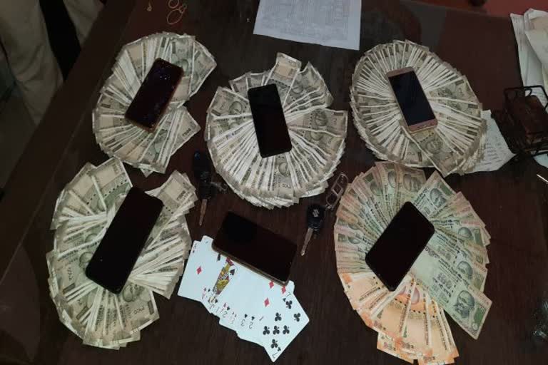 seven gamblers caught in Bhatapara