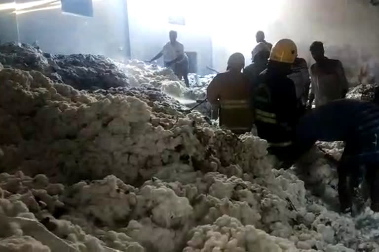 Fire accident in private cotton godown