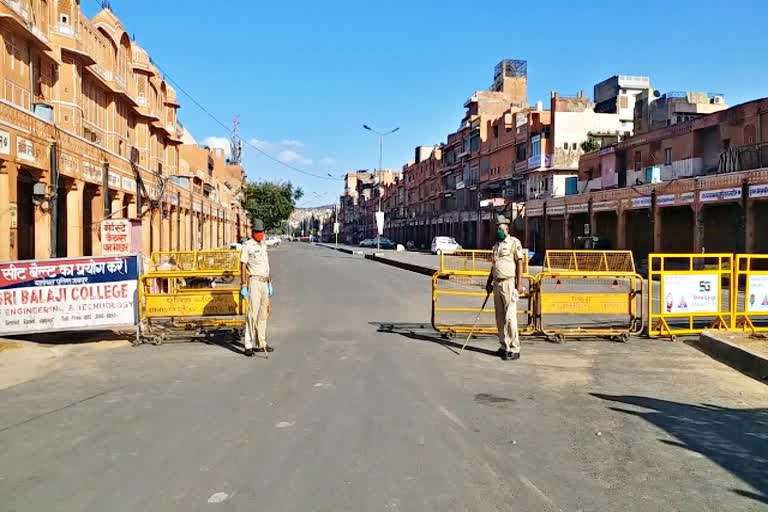 partial curfew imposed  jaipur news  police station areas in jaipur  police station in jaipur city  corona in jaipur  corona in rajasthan  etv bharat news