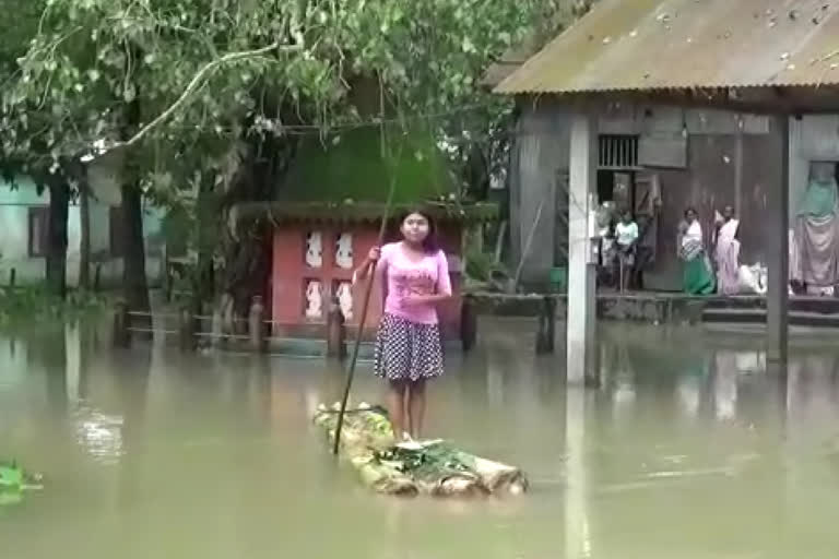 borpeta  sorukhetri mla jakir hussain  sikdar visiting flood effacted  area