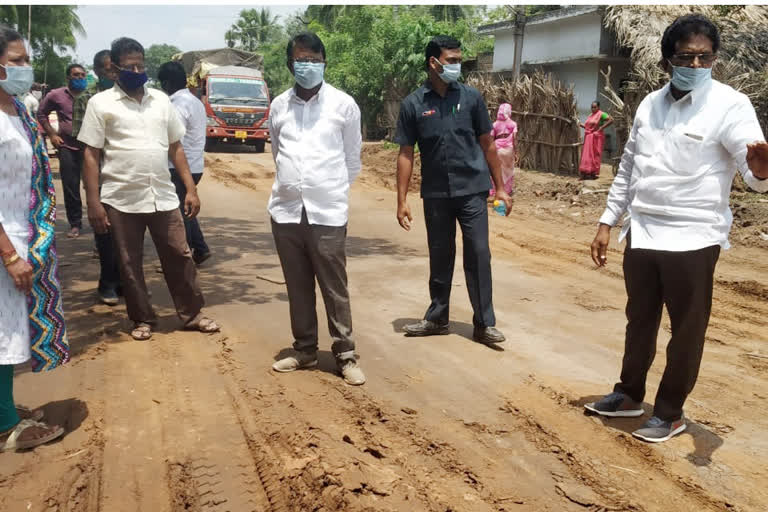 mla ramesh check national highway in krishna dst mopidevi mandal