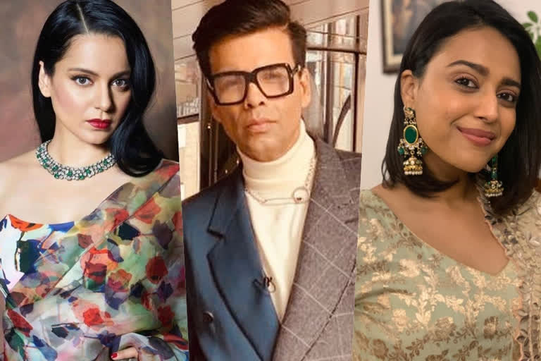 kangana ranaut, karan johar, swara bhasker, ETVbharat