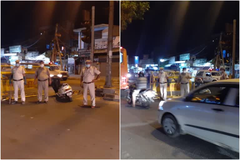 delhi police picket checking at night for restrain crime