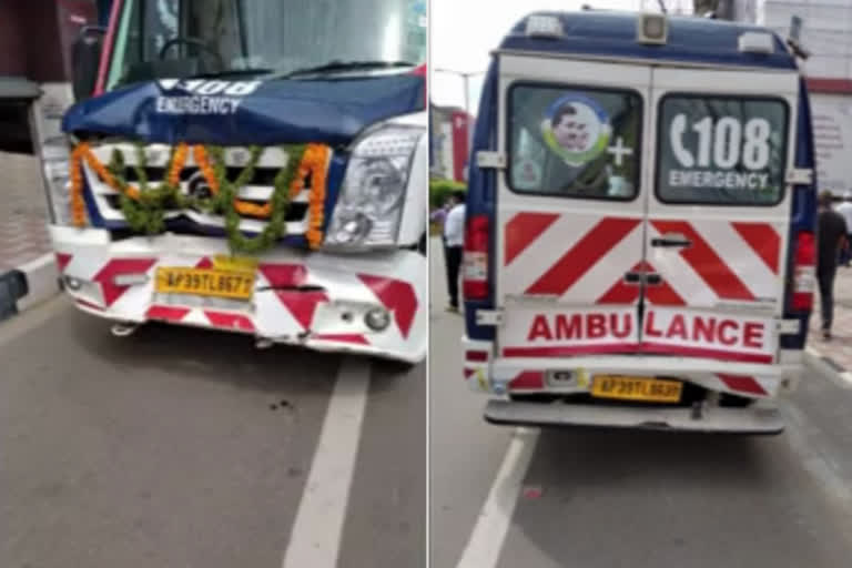 ambulance hit at benz circle