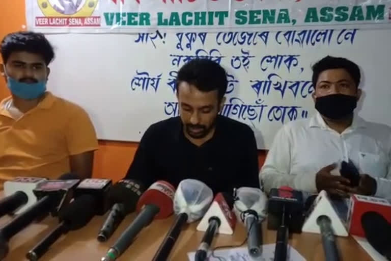 lachit sena assam press meet at sivsagar  sinkhal chaliha