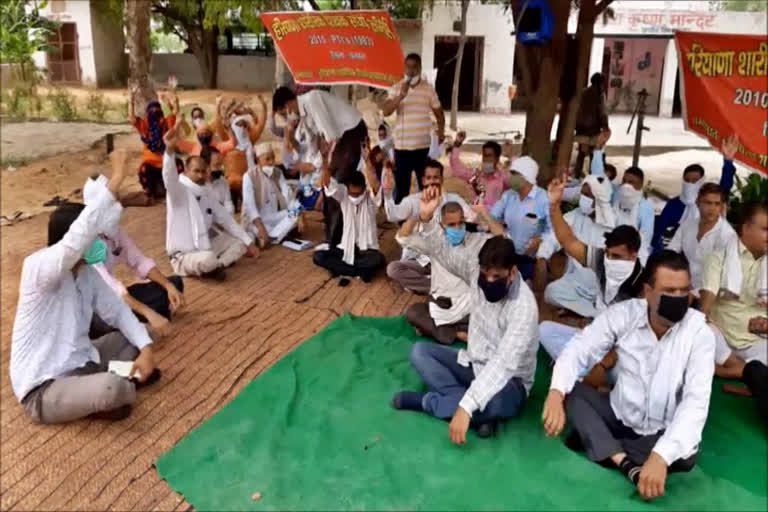 pti teachers protest in palwal