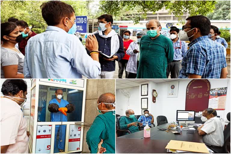 aap mla dilip pandey visits gtb and rajiv gandhi hospital