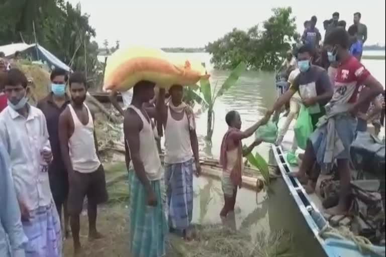 flood relief distribution by Bjp leader at Cachar district