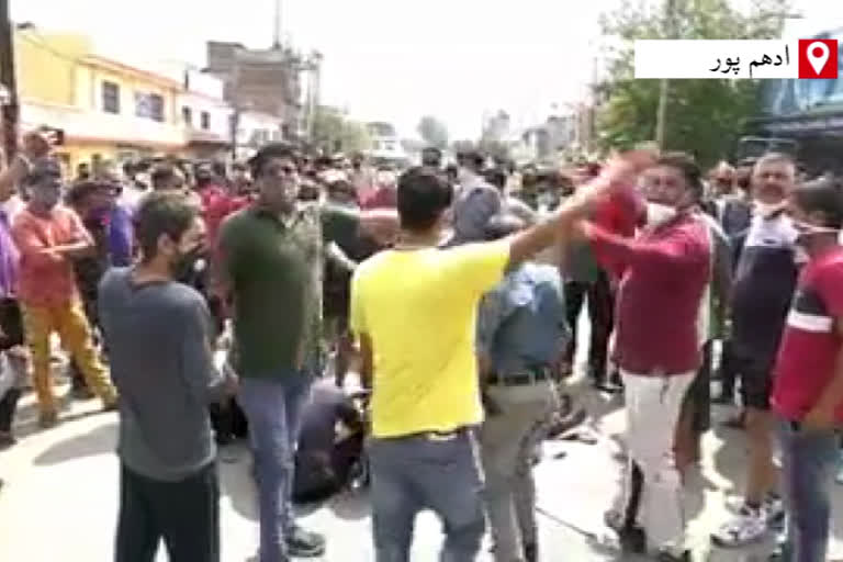 PROTEST IN UDHAMPUR AGAINST MURDER OF A YOUTH