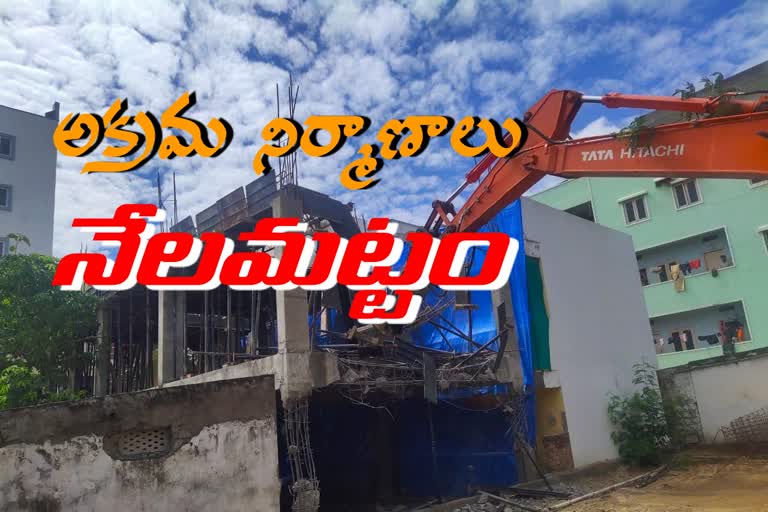 illegal constructions demolish in chandanagar gurukul trust lands