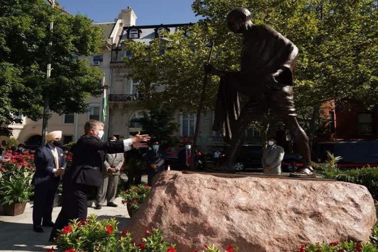 Vandalised Mahatma Gandhi statue in Washington DC restored