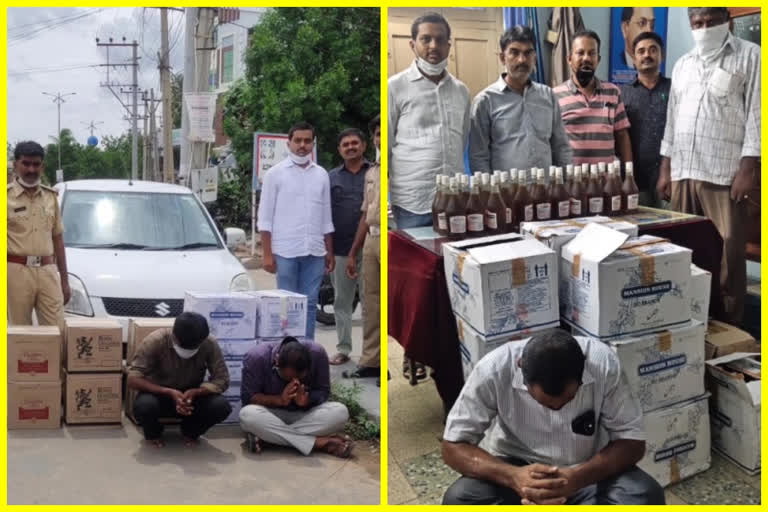 Illicit liquor(wine) seized by kadapa district police