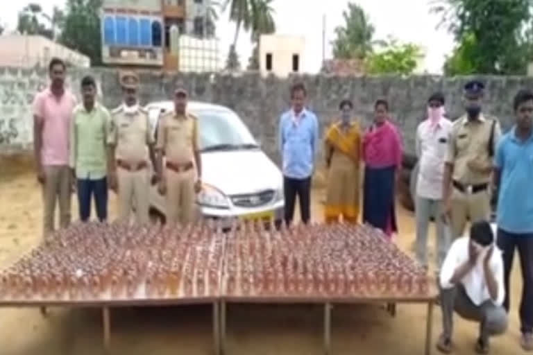 telangana liquor seized in kirhna dst visannapeta