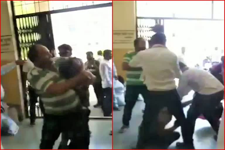 fight in the court premises, fight in Jhalawar court, clash in jhalawar court premises