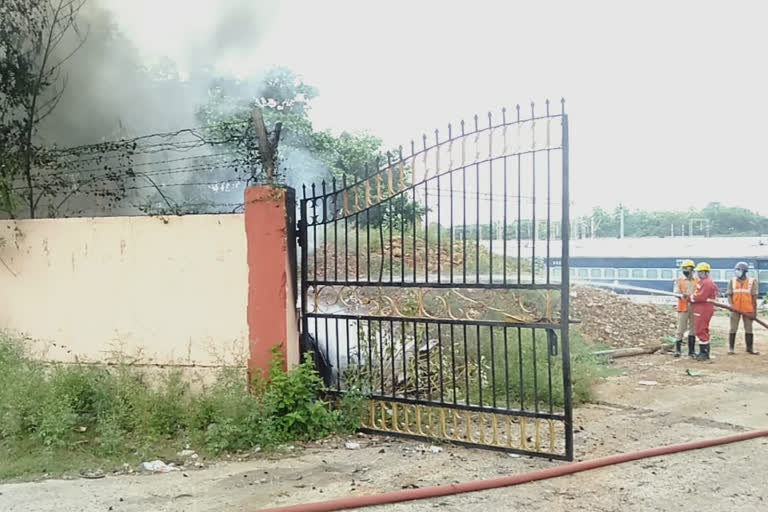 Fire in Kancharapalem Railway New Coaching Complex