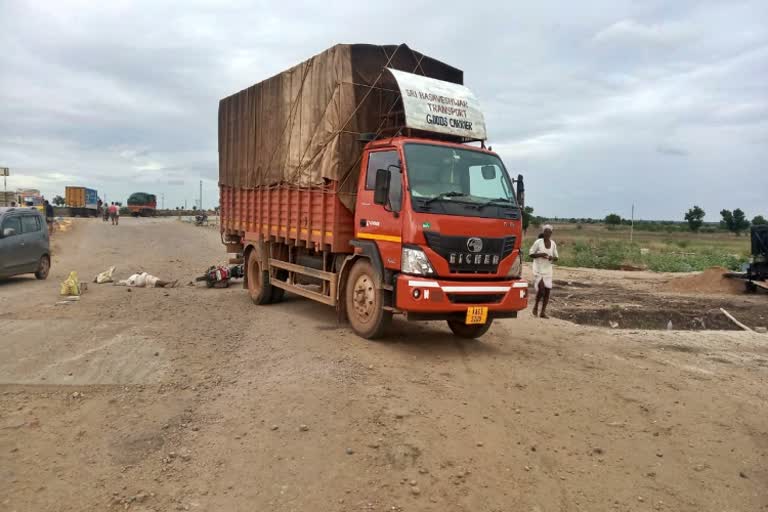 Canter and bike collision in gadag