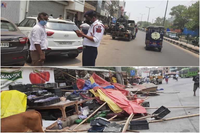 road encroachment removed by dabri police