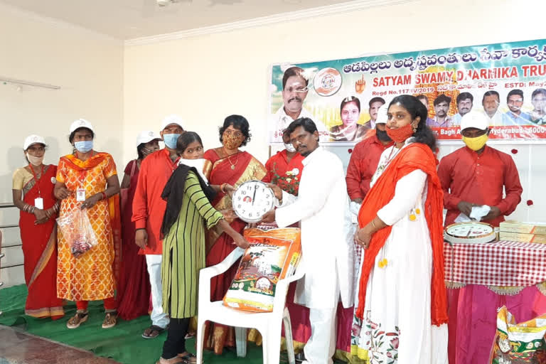 Satyam Sai Charitable Trust has distributed grocery items in hyderabad