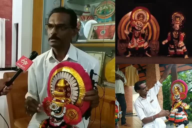 yakshagana  'ബ്രേക്ക് ദി ചെയ്‌ന്‍' ആശയം യക്ഷഗാന പാവകളിയിലൂടെ പൊതുസമൂഹത്തിലേക്ക്  'ബ്രേക്ക് ദി ചെയ്‌ന്‍'  യക്ഷഗാന പാവകളി  കാസര്‍കോട്‌  puppet show  kasargod