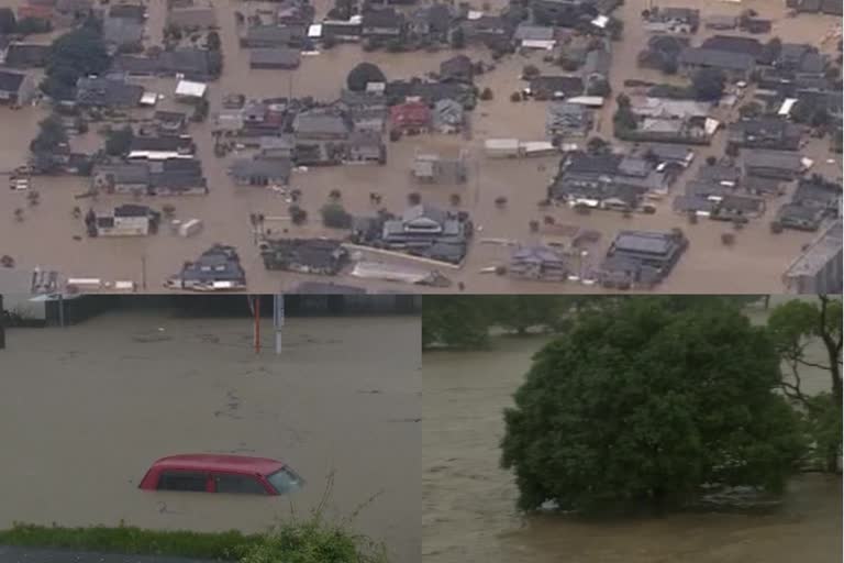 Heavy rain floods southern Japan