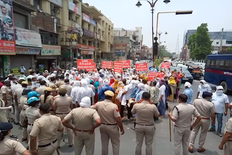 pti teachers protest in rohtak