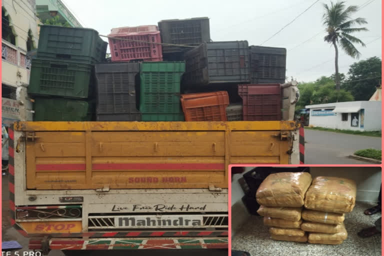 tomato load lorry carrying opium caught at anakapalle