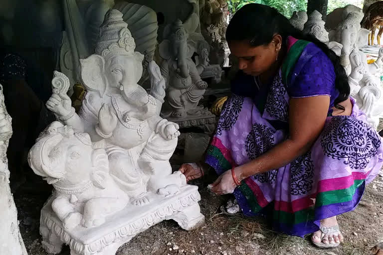 lord ganesh statues making in vizag district