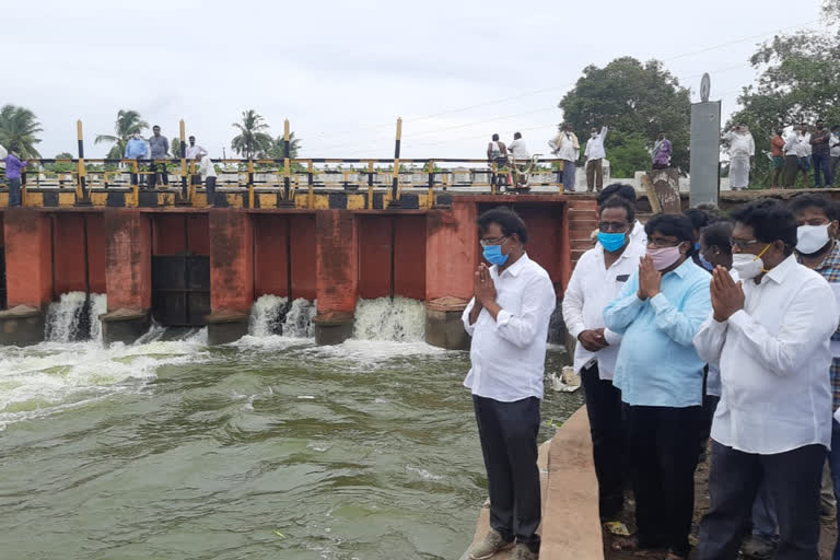 irrigation water released to diviseema in krishna district