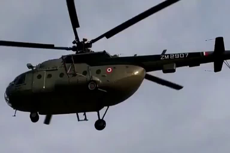 Locust attack in jodhpur, Insecticide spraying by helicopter