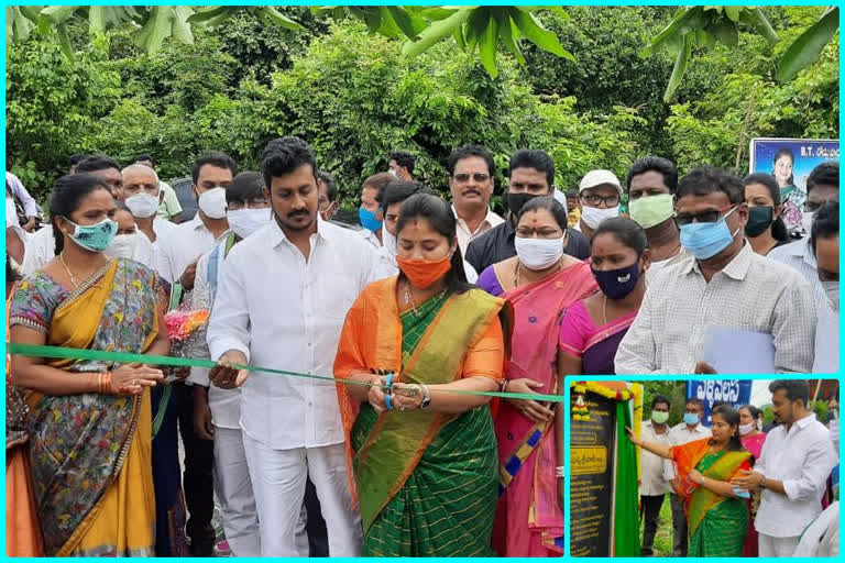 newly constructed roads are inaugrated by deputy cm pushpa srivani at vizianagaram