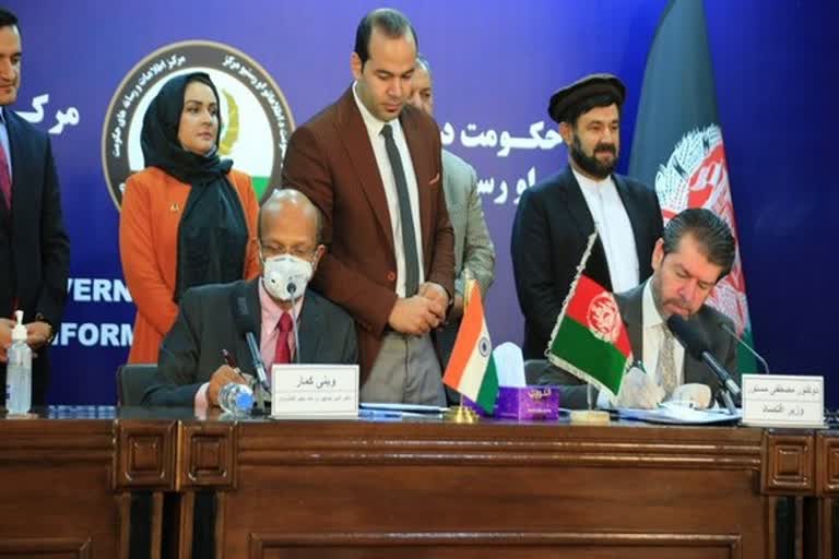 india afghanistan inks 5 mous