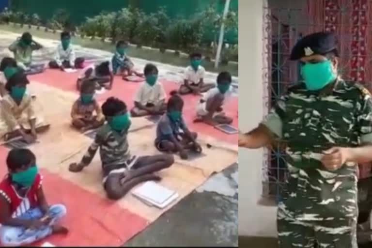 CRPF teaching children in koderma