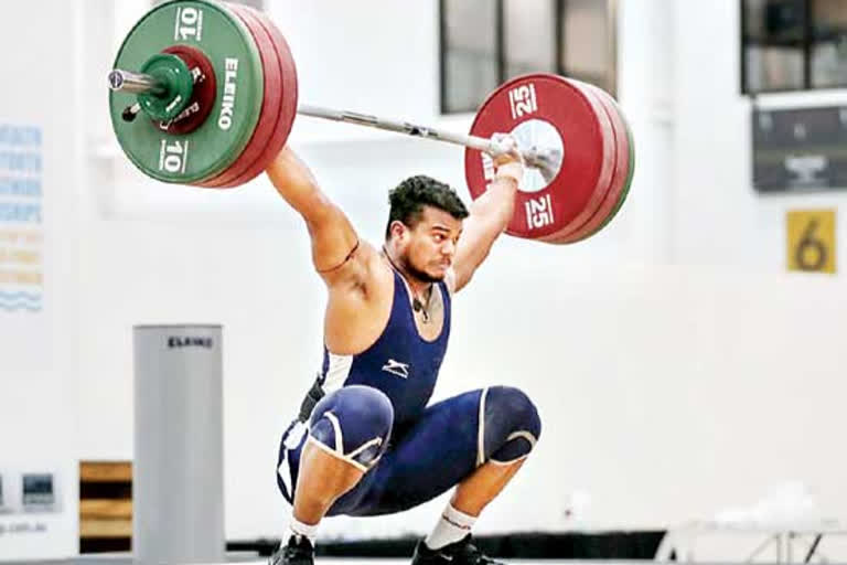 Weightlifting champion Venkata Rahul appears as a farmer on the farm.