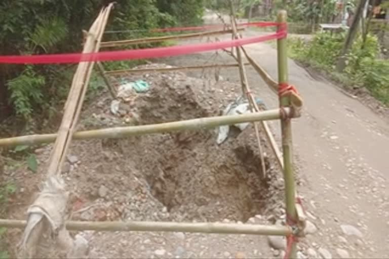 Bad condition of CM's home district road of Khowang Barphukan aali