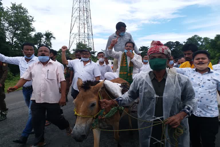 Congress Protest Against Govt At Dhemaji