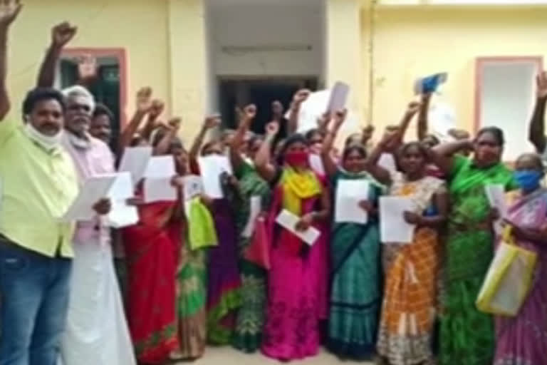 Local people protested at Nellore