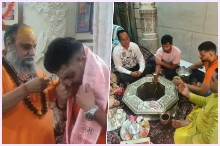 Cricketer Suresh Raina arrived at Dudheshwar Nath temple on first sawan monday