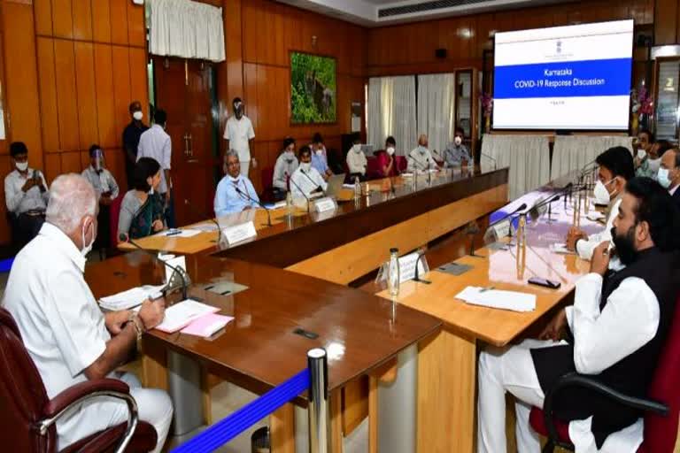 CM BSY conducting meeting with central officials