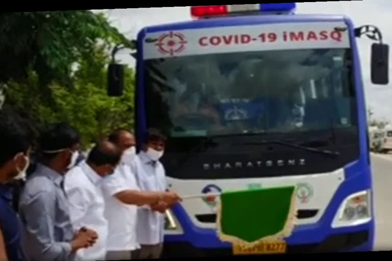 minister opened corona test buses in dist