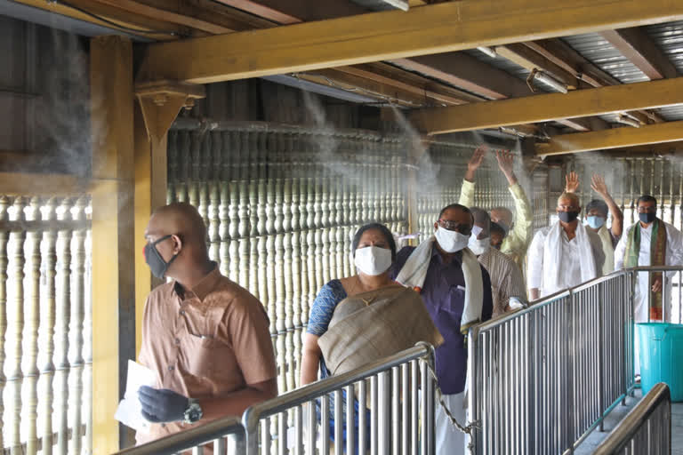 tirumala  temple  try ozone spraying system