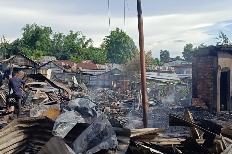 massive fire burns at Bokajan,Assam